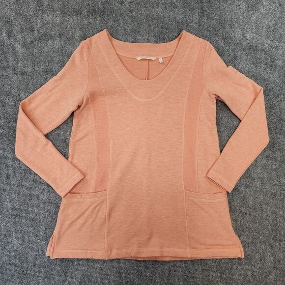 Soft Surroundings Sweater Womens Small Orange Heathered Coral Delia Pullover Top - Picture 1 of 14